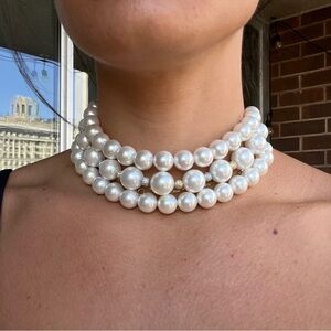 ANAASH White Pearl & Swarovski Choker Necklace